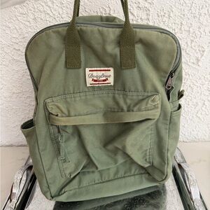 Olive Green Canvas Backpack